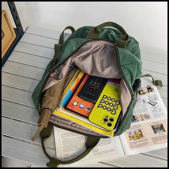 Vintage Denim Canvas Backpack Daypack Lightweight Rucksack Adjustable Straps main image 7